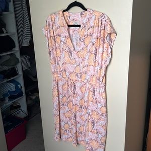 LOFT printed cotton dress. Size XL